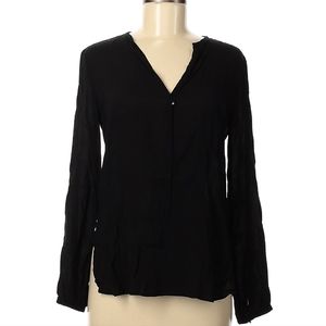 Zara W&B Collection Long Sleeve Black Top